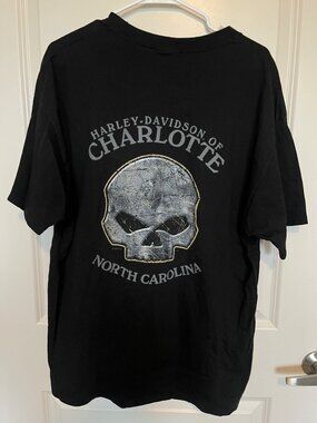 Harley-Davidson Motorcycles Charlotte NC Skull Graphic T-Shirt Black XL Biker